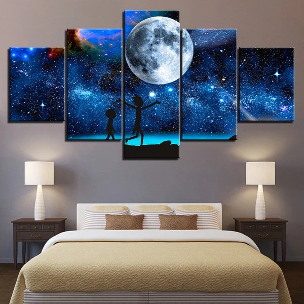 Der Mond in der Galaxie – Leinwandbild