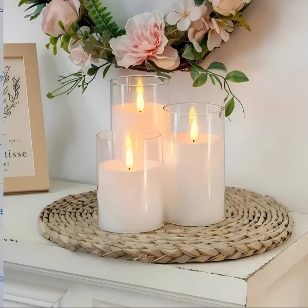 3D Flacker Flameless Kerzen Set