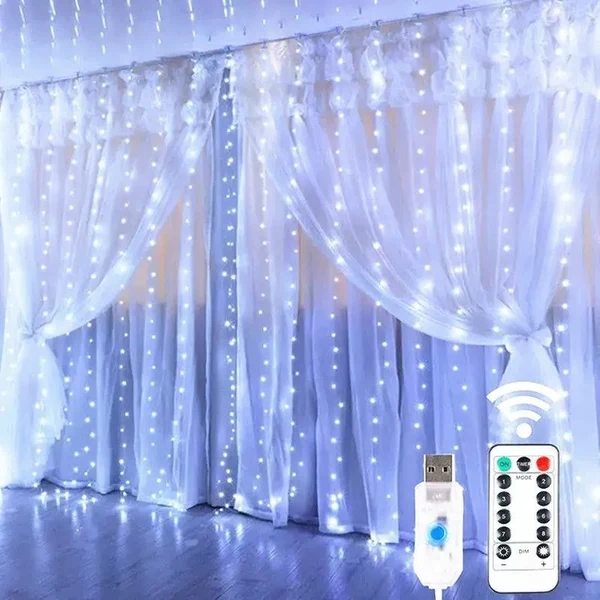 Lichtervorhang LED – USB-gesteuerte Lichterkette für Fenster und Zimmerdeko