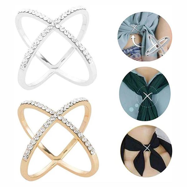 Schal Loop Ring Strass Eingebettet