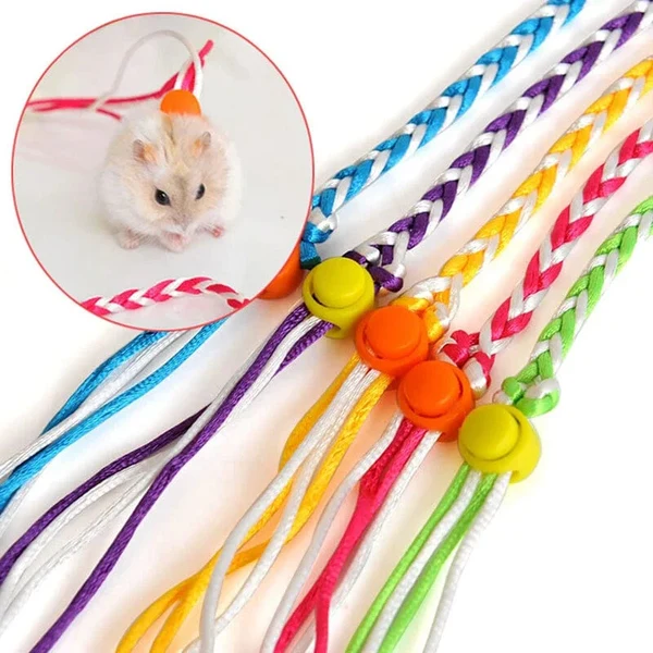 1,4m 2,0m Verstellbare Haustier Hamster Leine Geschirr Seil Gerbil Baumwollseil Geschirr Leine Halsband für Ratte Maus Hamster Haustier Käfig Leine