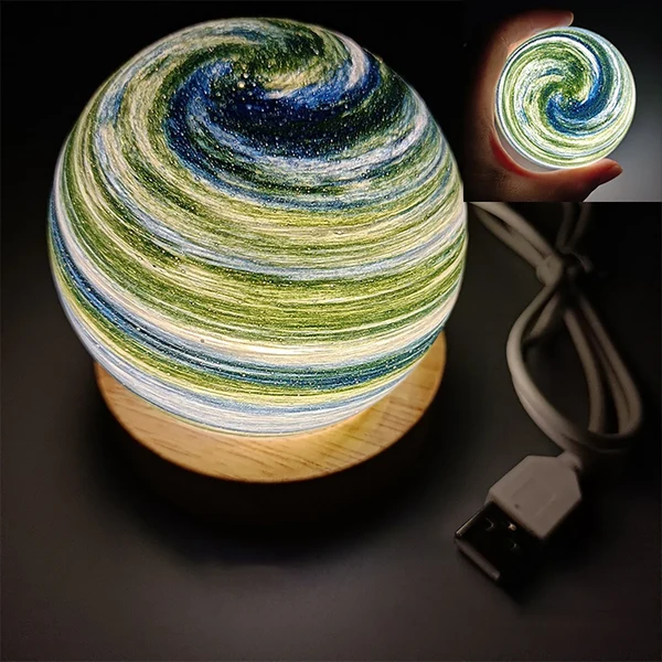 3D Kristallplaneten Atmosphäre Nachtlampe