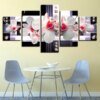 Zarte Pink Zentrale Orchideen 5 Teile - Leinwand Wandkunst Malerei