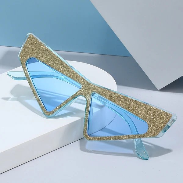 Damen futuristische Sonnenbrille mit glitzerndem Rahmen