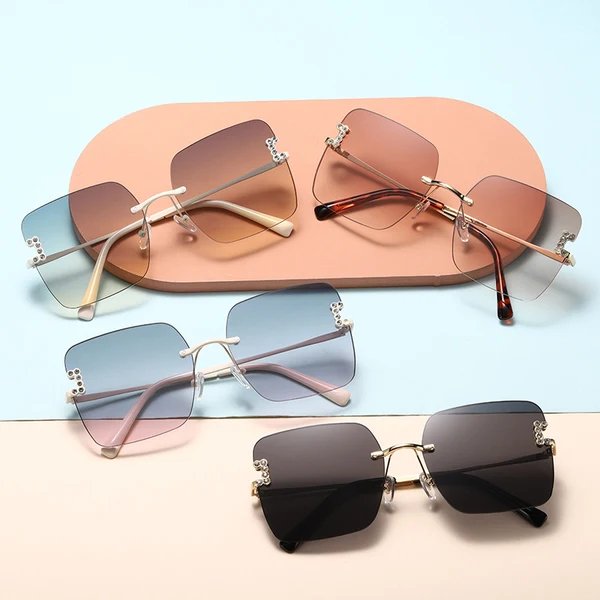Damen modische quadratische Sonnenbrille mit zarten Designdetails
