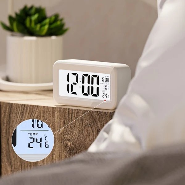 Schlanker Digitaler Wecker | LCD-Anzeige mit Schlummerfunktion | Mehrere Farben Hover Image