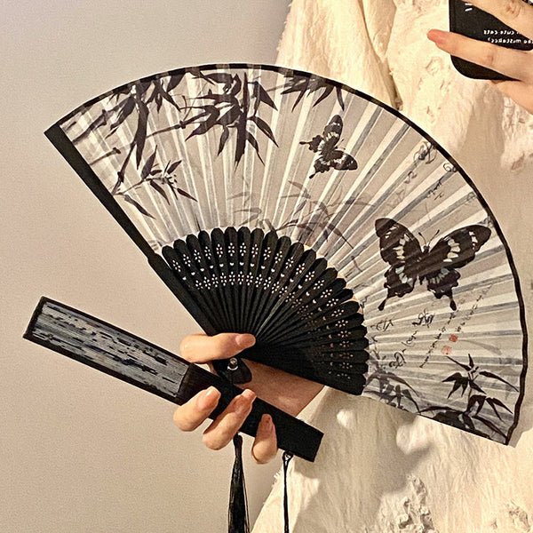 Handgefertigter Fächer mit Elegantem Schmetterlingsdesign