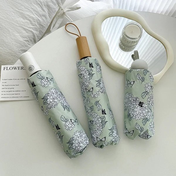 Damen Faltbarer Regenschirm mit innovativem Floral-Design Hover Image