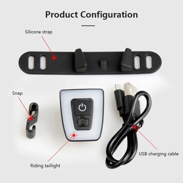 USB wiederaufladbares Fahrrad Rücklicht