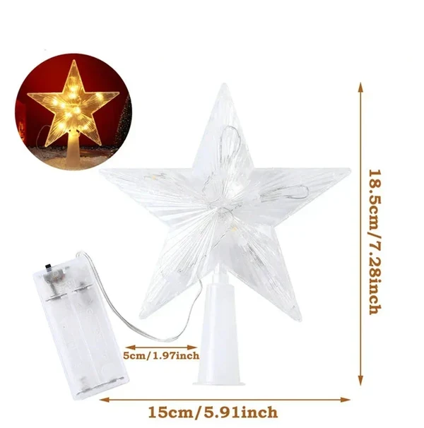 Leuchtender Weihnachtsstern – LED Beleuchtete Baumspitze für Weihnachtsbaum, Funkelnder Christbaumschmuck für festliche Beleuchtung und elegante Deko