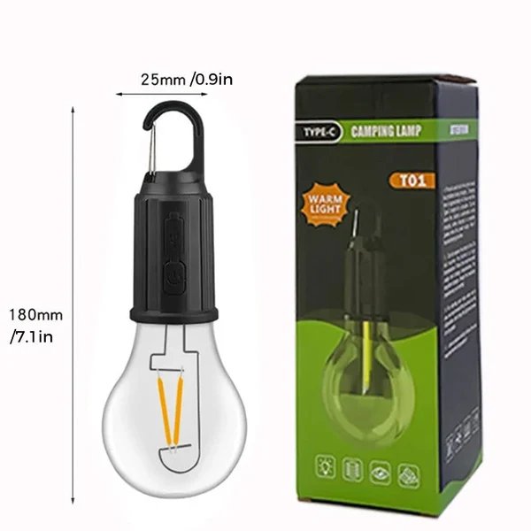 Neue Outdoor Camping Hängende Type-C Lade Retro Glühbirne Licht