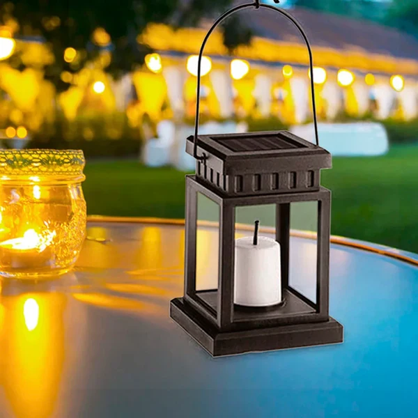 Solarbetriebene Kerzenlaternen für Garten und Balkon – Wetterfest, Dekorative LED-Beleuchtung Hover Image