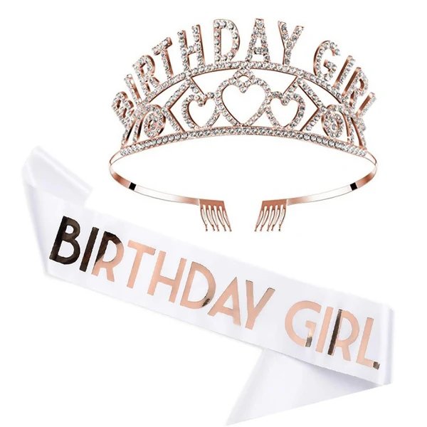 Damen Funkelndes Tiara- und Schärpen-Set Hover Image