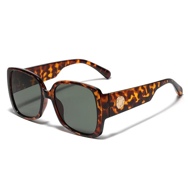Damen quadratische Sonnenbrille mit luxuriösem Schildpatt-Design