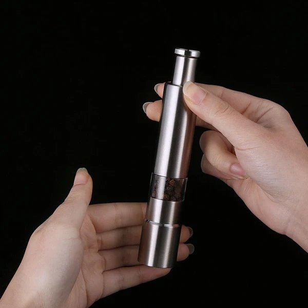 1 Stück Edelstahl Manuelle Salz- und Pfeffermühle Push Pfeffermühle