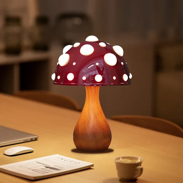 Pilz Lampe – Retro LED Tischleuchte im Pilzdesign für gemütliche Innenräume