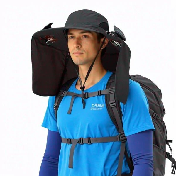 Unisex Sonnenschutz-Hut mit integriertem Nackenschutz und atmungsaktivem Mesh-Kopfteilen Hover Image