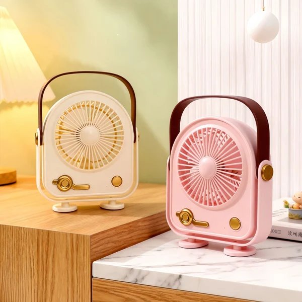 Damen Tragbarer nostalgischer Handventilator mit USB-Anschluss