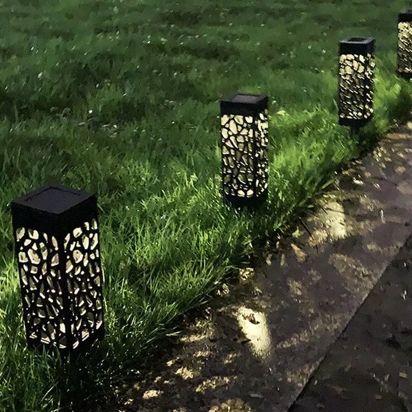 Kreatives Hohles Quadrat Säule LED Außen Rasen Boden Einsetzen Landschaft Licht
