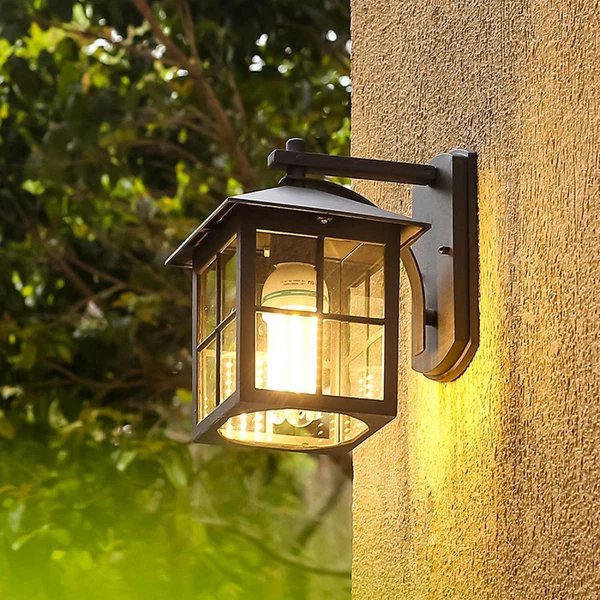 Moderne Einfachheit Wasserdicht Aluminium Quadrat Glas Schirm 1-Licht Wand Sconce Lampe Für Outdoor Patio