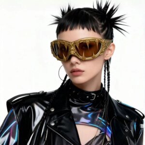 Damen Extravagante Sportsonnenbrille mit kreativ gestaltetem Rahmen
