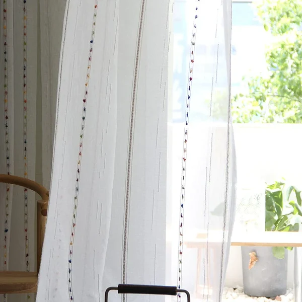 Bunte stereoskopische gestickte transparente Gardine