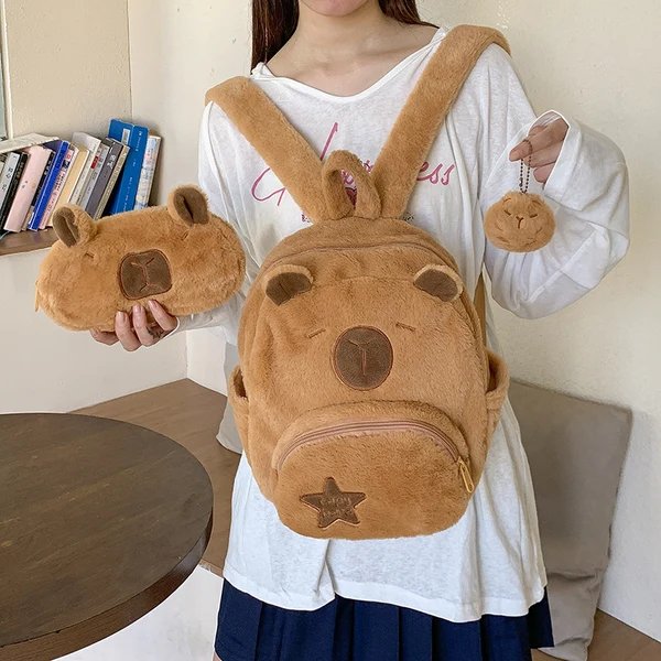Plüsch-Rucksack mit Tiermotiv und Praktischen Fächern