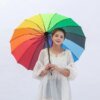 Damen Regenbogen Regenschirm